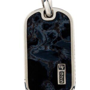 DAVID YURMAN PIETERSITE STERLING SILVER 925 STREAMLINE BEVELED TAG PENDANT